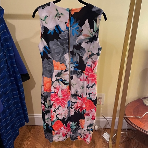 Calvin Klein Black Floral Midi Dress - Picture 4 of 4